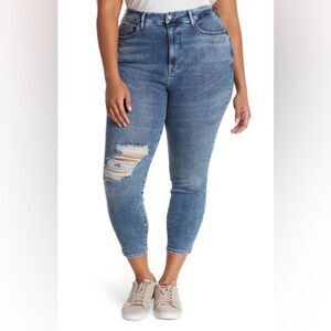 Good American Good Legs Crop Destruction Skinny Jeans